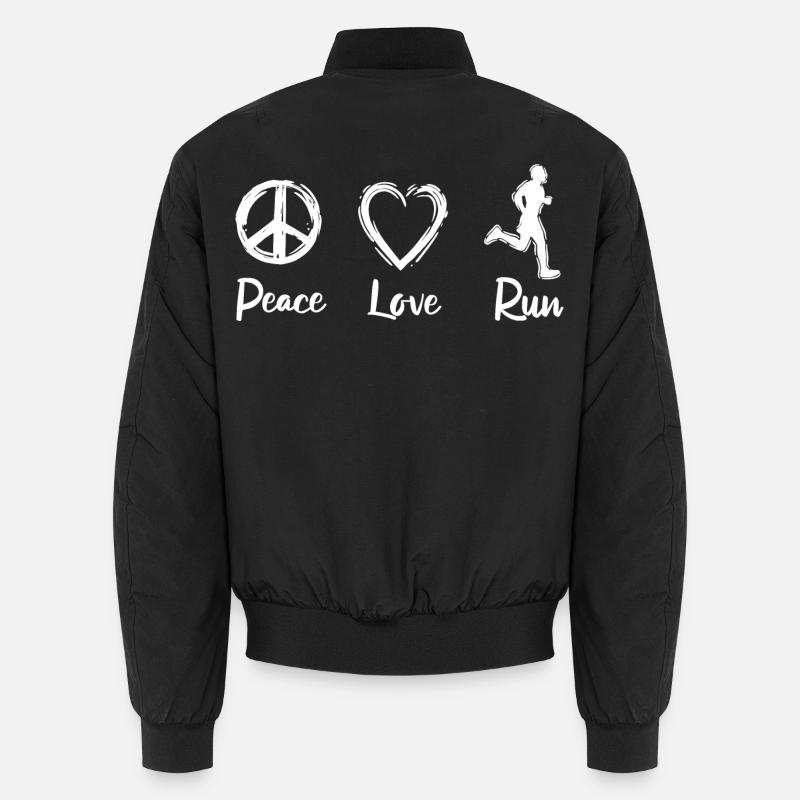 Peace Love Run Unisex Bomberjacke