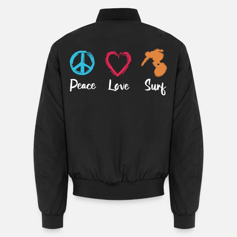 Peace Love Surf - Bomber unisexe - noir