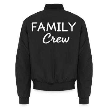 Family Crew Familien Outfit Familie Statement - Unisex Bomber Jacket - black - Back - AI Model Male 185 light (185cm)