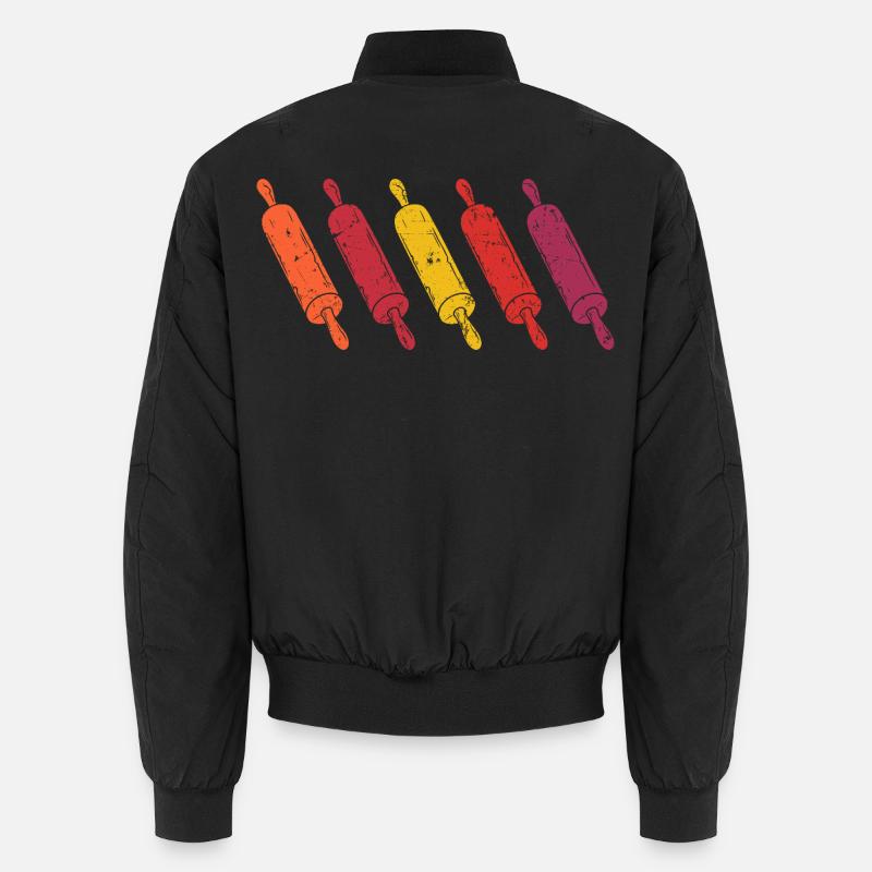 Rolling Pin Retro Vintage Baking Baker Baker Unisex Bomber Jacket