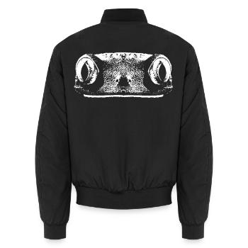 Froschgesicht - Unisex Bomberjacke - Schwarz - Hinten - AI Model Male 185 light (185cm)