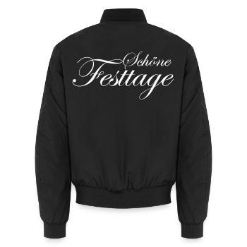 Schöne Festtage - Unisex Bomberjacke - Schwarz - Hinten - AI Model Male 185 light (185cm)