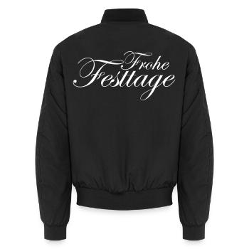 Frohe Festtage - Unisex Bomberjacke - Schwarz - Hinten - AI Model Male 185 light (185cm)