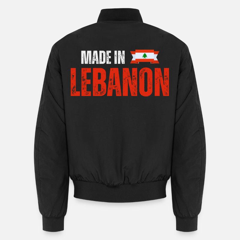 Hergestellt im Libanon, libanesischer Stolz - Unisex Bomberjacke - Schwarz