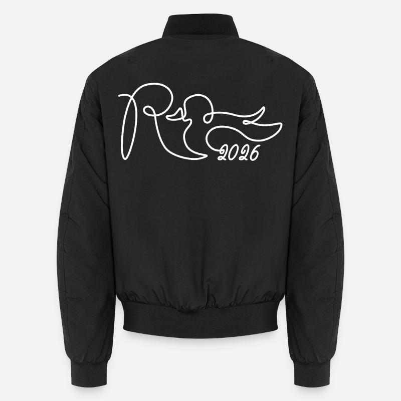 Rente eine Linie - 2026 Endlich geschafft - Unisex Bomberjacke - Schwarz