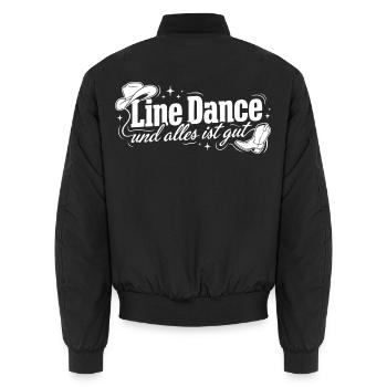 Line Dance: Alles ist gut - Unisex Bomberjacke - Schwarz - Hinten - AI Model Male 185 light (185cm)