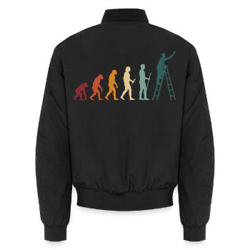 Evolution maler - Unisex Bomberjacke - Schwarz - Hinten - AI Model Male 185 light (185cm)