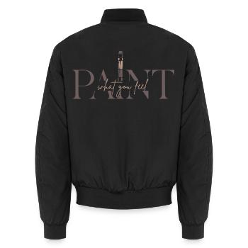 Male deine Gefühle – Kreativität & Kunst - Paint - Unisex Bomberjacke - Schwarz - Hinten - AI Model Male 185 light (185cm)
