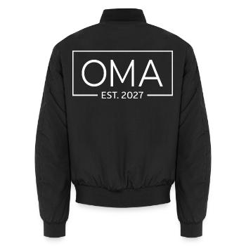 Oma 2027 Est Großmutter Babyparty Geschenkidee - Unisex Bomberjacke - Schwarz - Hinten - AI Model Male 185 light (185cm)