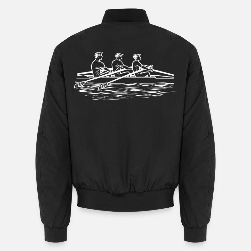 Rudermannschaft Line Art - Unisex Bomberjacke - Schwarz