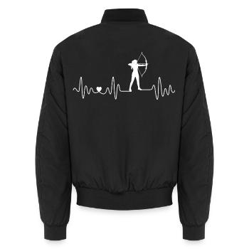 Bogenschießen Herzschlag Frauen Mädchen Schützin - Unisex Bomberjacke - Schwarz - Hinten - AI Model Male 185 light (185cm)