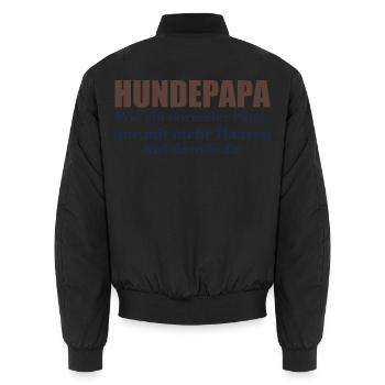Hundepapa – Wie ein normaler Papa - Unisex Bomberjacke - Schwarz - Hinten - AI Model Male 185 light (185cm)