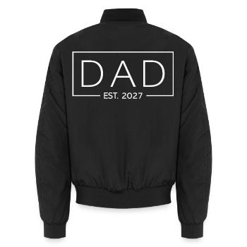 Papa Est 2027 Papa Mama wird 2027 Vatertag - Unisex Bomberjacke - Schwarz - Hinten - AI Model Male 185 light (185cm)