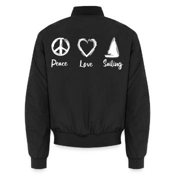 Peace Love Sailing - Bomber unisexe - noir - Dos - AI Model Male 185 light (185cm)