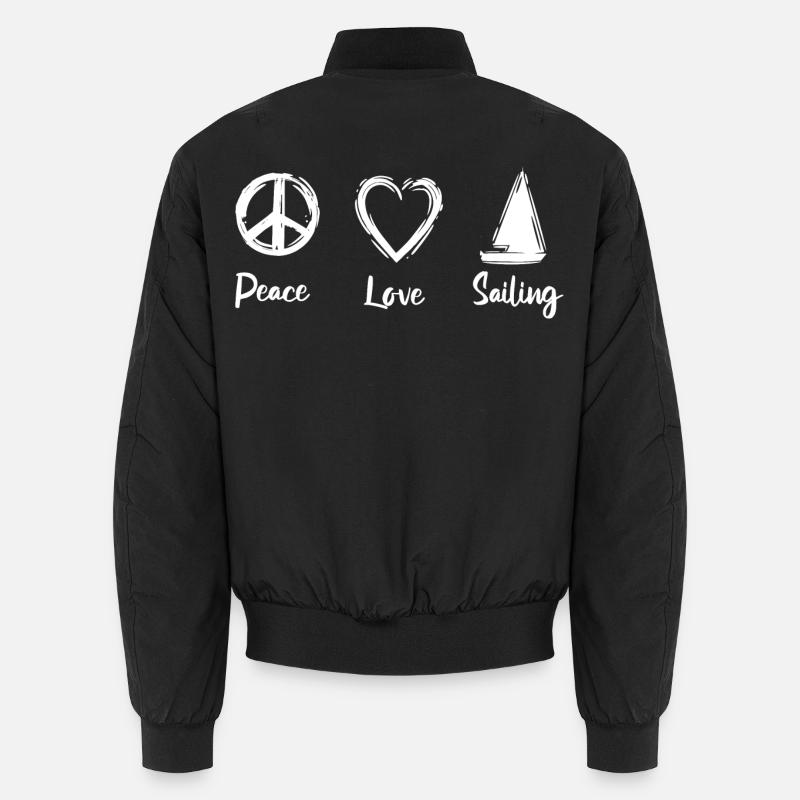 Peace Love Sailing - Unisex Bomberjacke - Schwarz