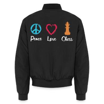 Paix Amour Échecs - Bomber unisexe - noir - Dos - AI Model Male 185 light (185cm)
