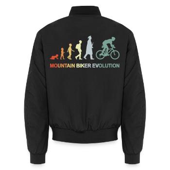 Mountainbiker Evolution - Unisex Bomberjacke - Schwarz - Hinten - AI Model Male 185 light (185cm)