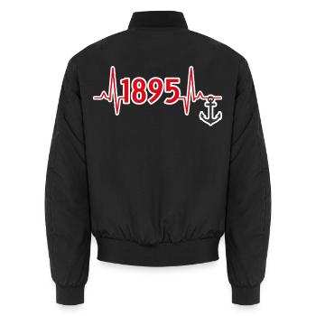 1895 mit Anker - Unisex Bomberjacke - Schwarz - Hinten - AI Model Male 185 light (185cm)