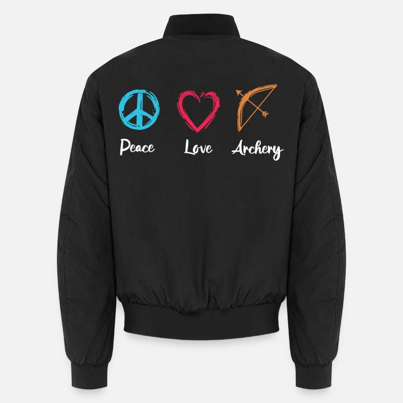 Peace Love Archery - Unisex Bomber Jacket - black