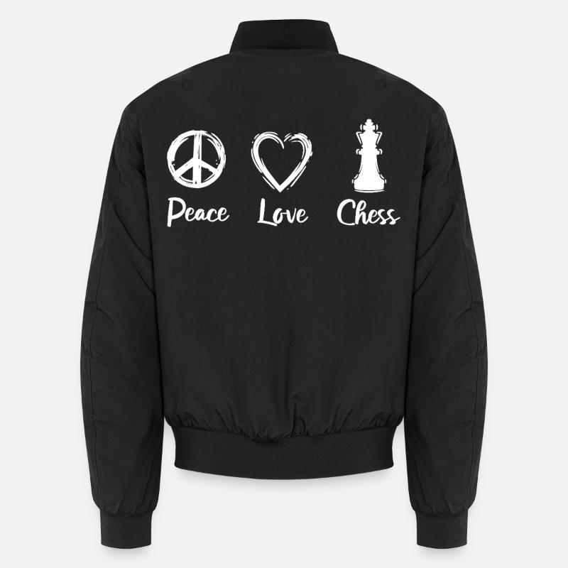 Peace Love Chess Unisex Bomber Jacket