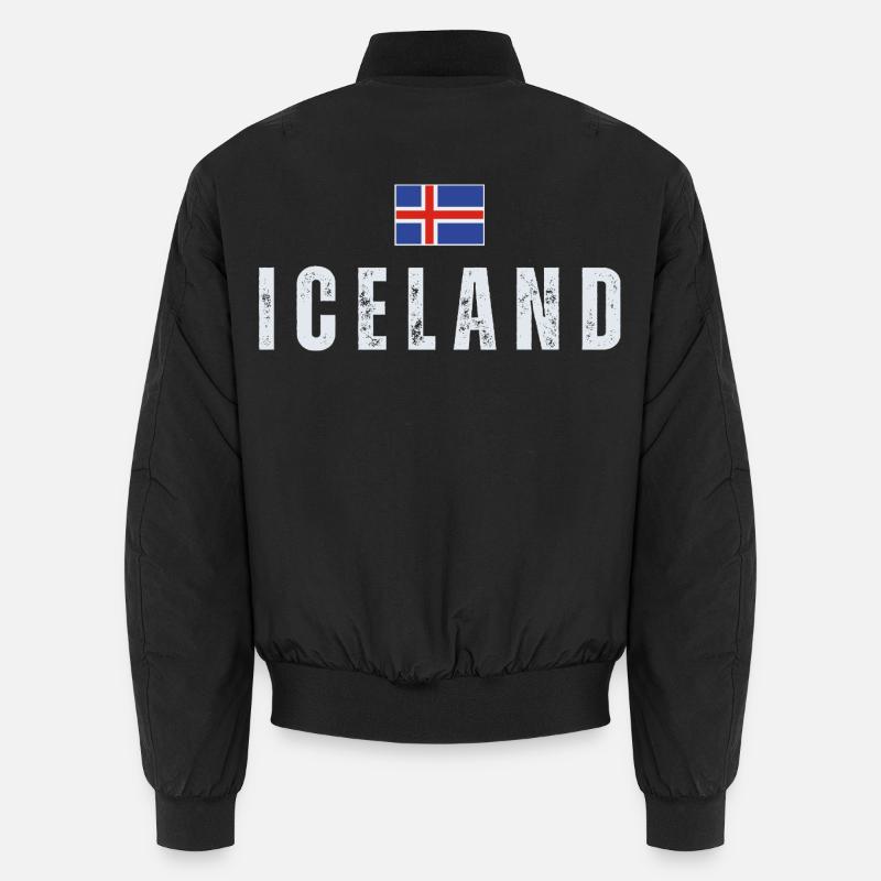 Fierté islandaise, drapeau islandais - Bomber unisexe - noir