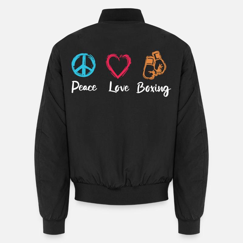 Peace Love Boxing - Unisex Bomber Jacket - black