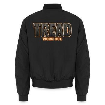 PROFIL – Abgenutzt | Ein lustiges Wortspiel auf dem Profil - Unisex Bomberjacke - Schwarz - Hinten - AI Model Male 185 light (185cm)