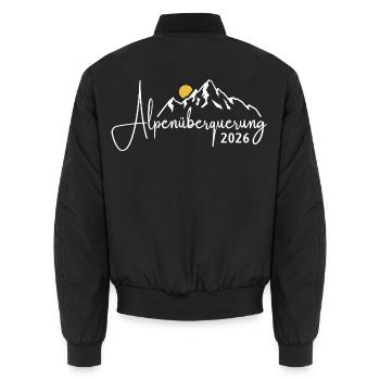 Crossing the Alps 2026 - Hiking - Unisex Bomber Jacket - black - Back - AI Model Male 185 light (185cm)