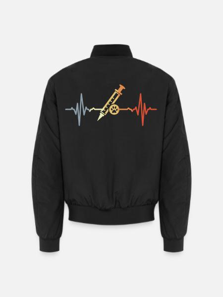 Veterinary Syringe ECG - Unisex Bomber Jacket - black