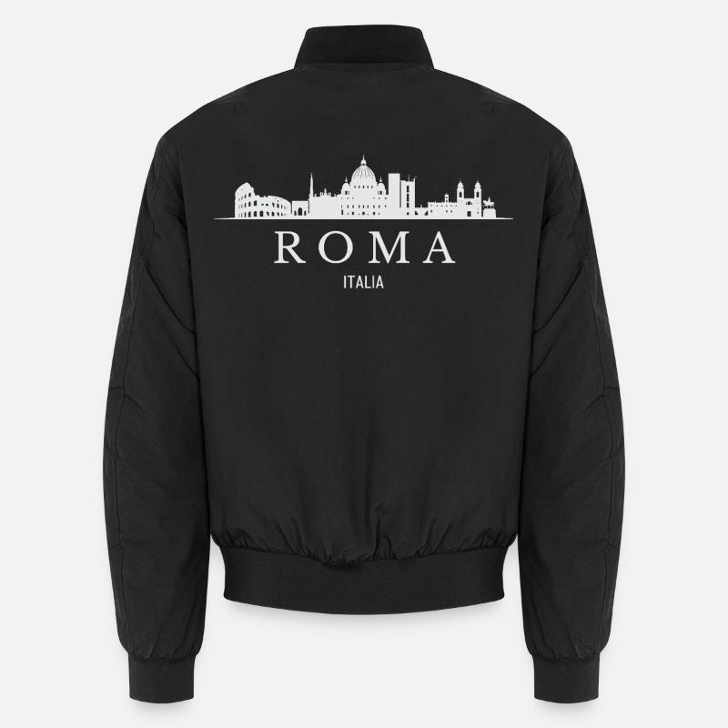 Rome skyline, I love Rome - Unisex Bomber Jacket - black