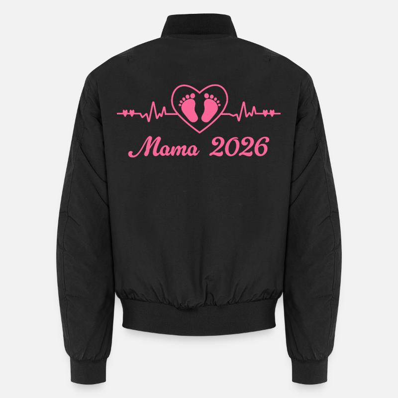 Mama 2026 Schwangerschaft Werdende Mutter - Unisex Bomberjacke - Schwarz