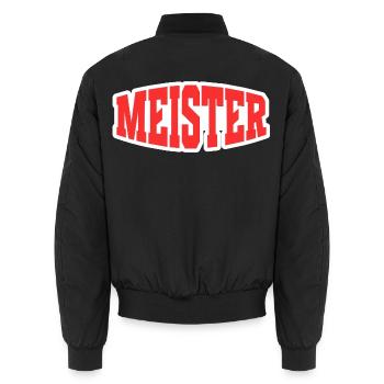 Meister - Unisex Bomberjacke - Schwarz - Hinten - AI Model Male 185 light (185cm)