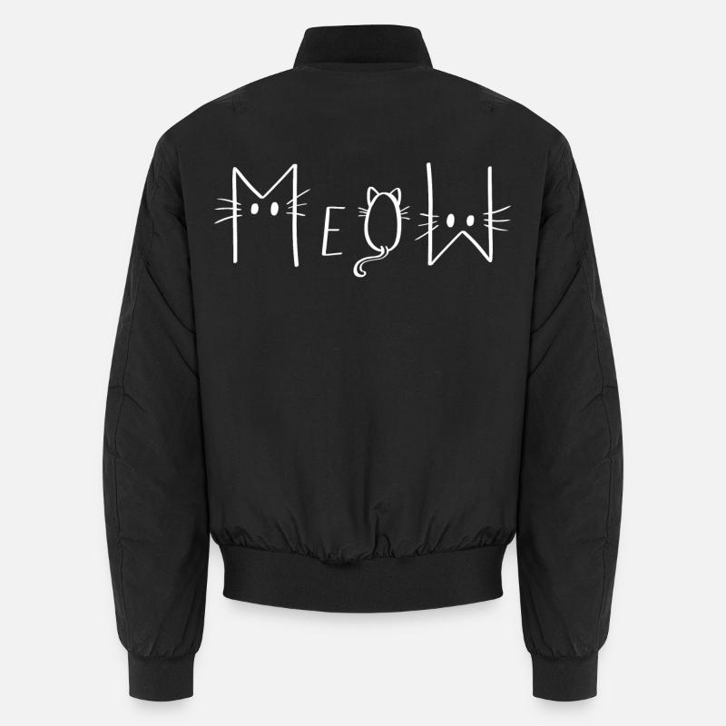 MEOW - meow cats - Unisex Bomber Jacket - black