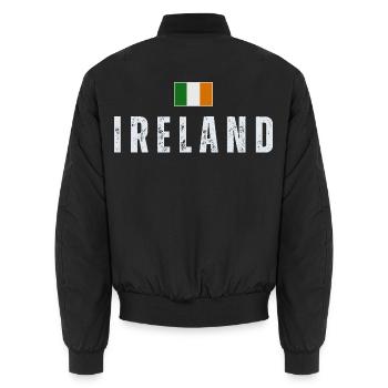 Flagge von Irland, Irish Pride - Unisex Bomberjacke - Schwarz - Hinten - AI Model Male 185 light (185cm)