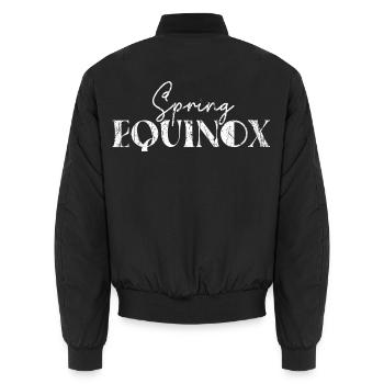 Frühlings-Tagundnachtgleiche März Tagundnachtgleiche Frohe Ostern Ostara - Unisex Bomberjacke - Schwarz - Hinten - AI Model Male 185 light (185cm)