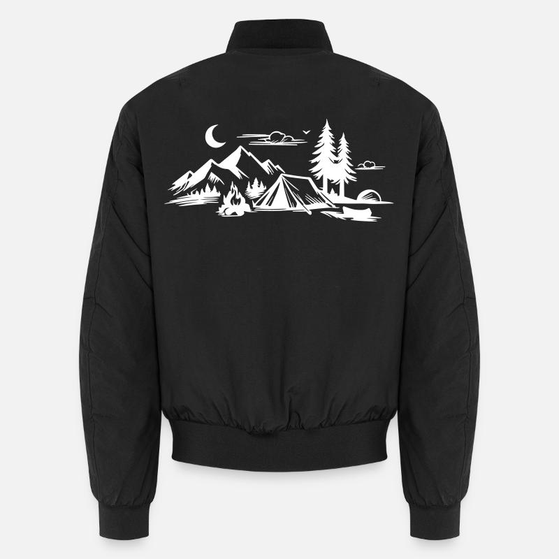 Camping Zelt Landschaft Unisex Bomberjacke