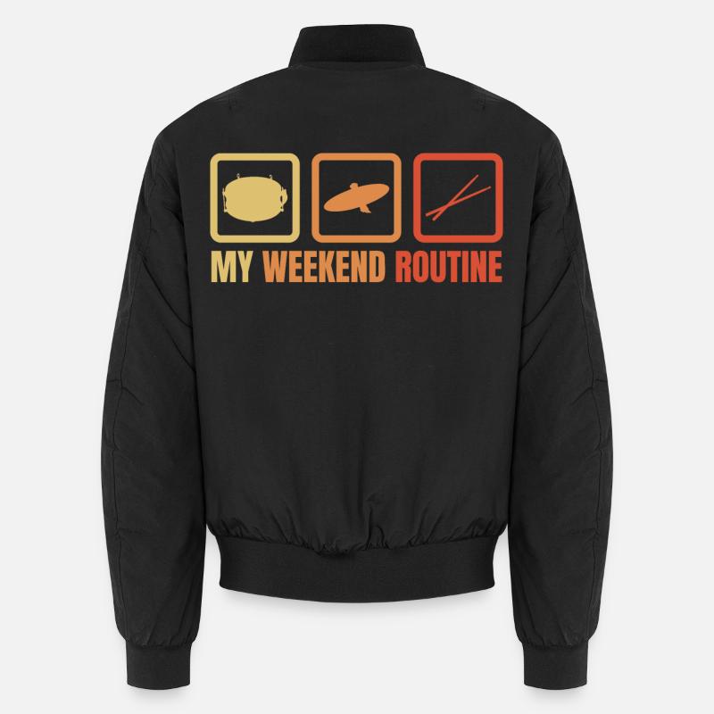Meine Wochenendroutine - Unisex Bomberjacke - Schwarz