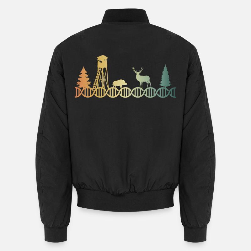 Hochsitz Jäger Jagen DNA - Unisex Bomberjacke - Schwarz