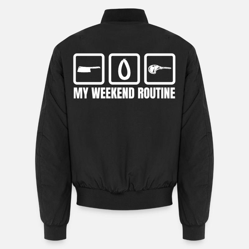 Butcher Weekend Routine - Unisex Bomber Jacket - black