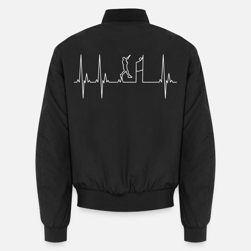 Electrocardiogram Volleyball - Unisex Bomber Jacket - black