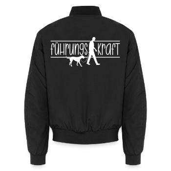 Führungskraft - Unisex Bomberjacke - Schwarz - Hinten - AI Model Male 185 light (185cm)