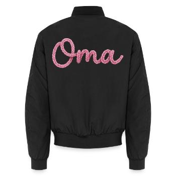 Oma - Unisex Bomberjacke - Schwarz - Hinten - AI Model Male 185 light (185cm)