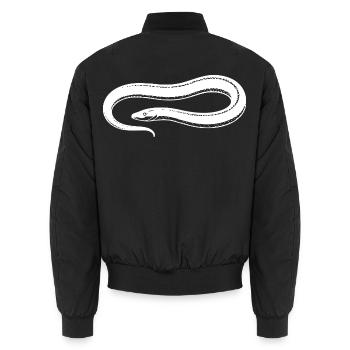Aal angeln Geschenk für Nachtangler & Fischer  - Unisex Bomberjacke - Schwarz - Hinten - AI Model Male 185 light (185cm)