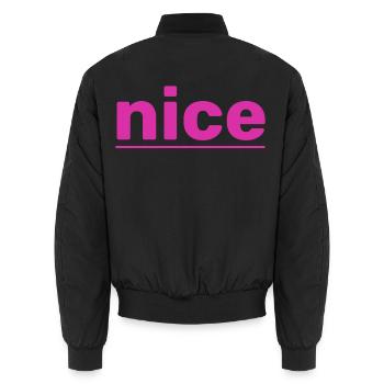 nice - Unisex Bomber Jacket - black - Back - AI Model Male 185 light (185cm)