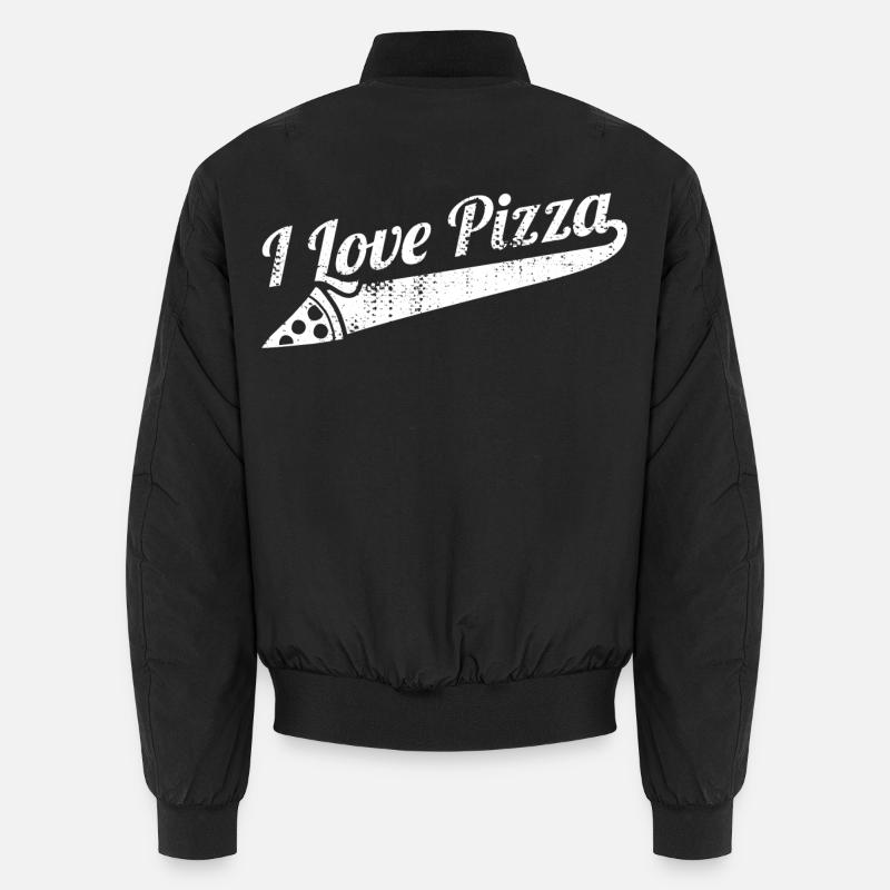 I love pizza - Unisex Bomber Jacket - black