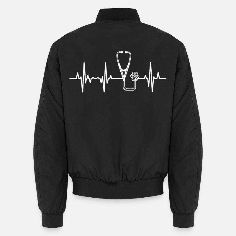Stethoskop Herzschlag - Unisex Bomberjacke - Schwarz