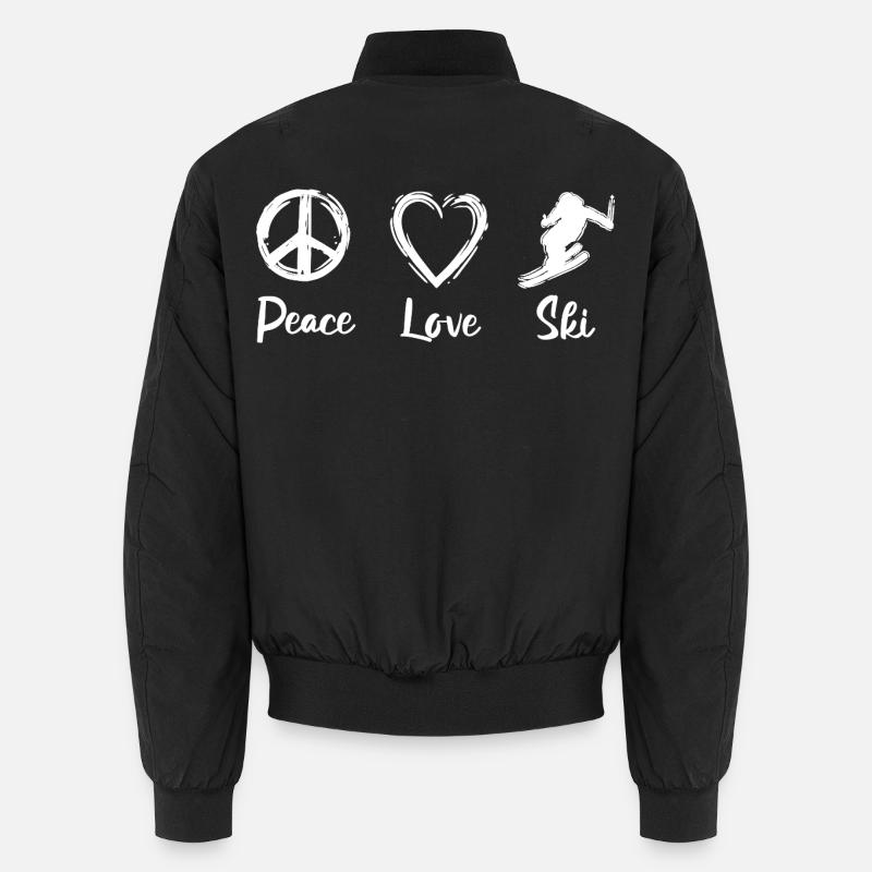 Peace Love Ski - Unisex Bomberjacke - Schwarz