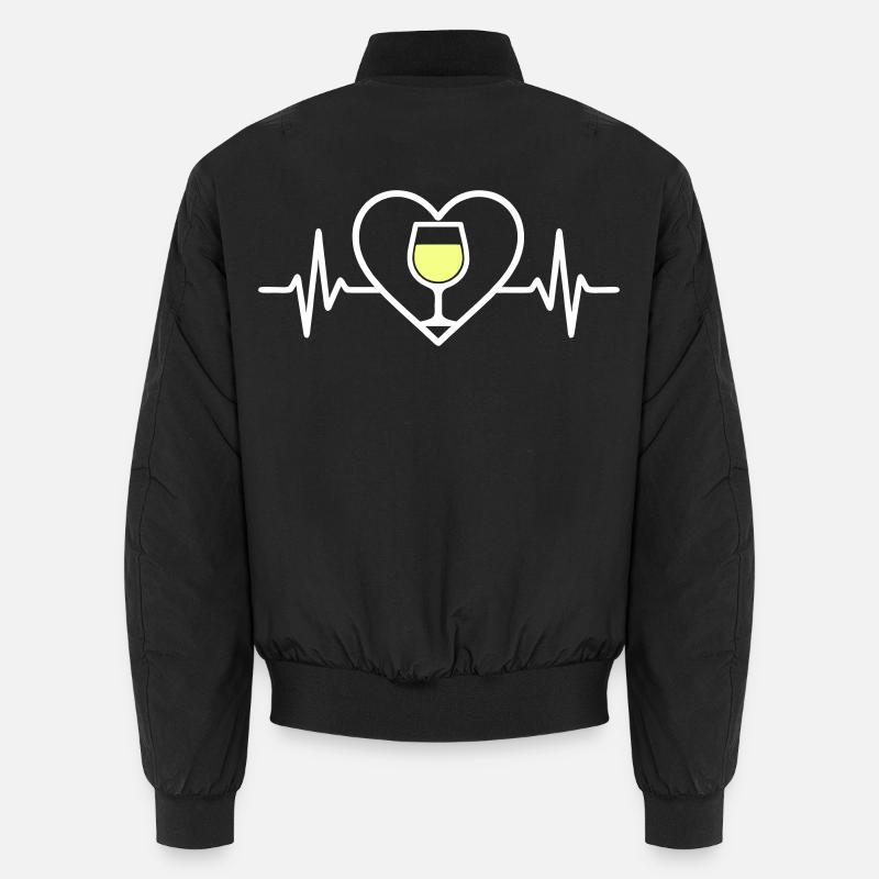 Weißwein Herz - Unisex Bomberjacke - Schwarz
