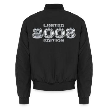 2008 Jahrgang Geburtstag Vintage Retro Geschenk - Unisex Bomberjacke - Schwarz - Hinten - AI Model Male 185 light (185cm)