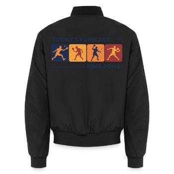 Tischtennis Vorhersage Für Heute Ping-Pong - Unisex Bomberjacke - Schwarz - Hinten - AI Model Male 185 light (185cm)
